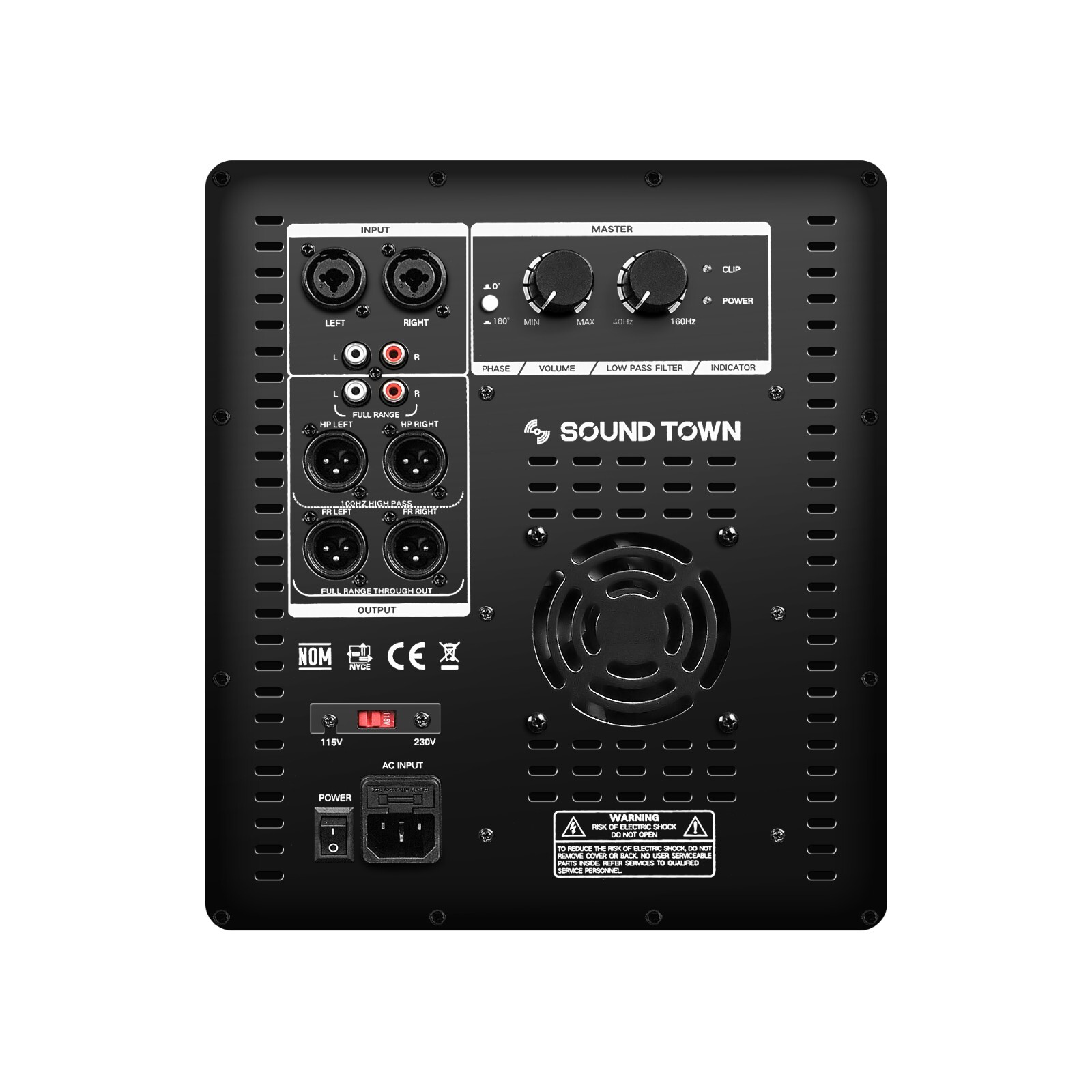 Sound Town 18″ Powered PA DJ Subwoofer 2400W Class-D w/ LPF (METIS-PRO18AS)