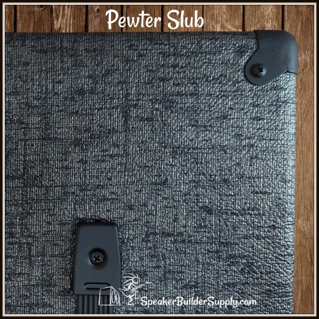 Silver Grey and Black Pewter Slub Pattern Tolex ~34″ WIDTH (per yd)
