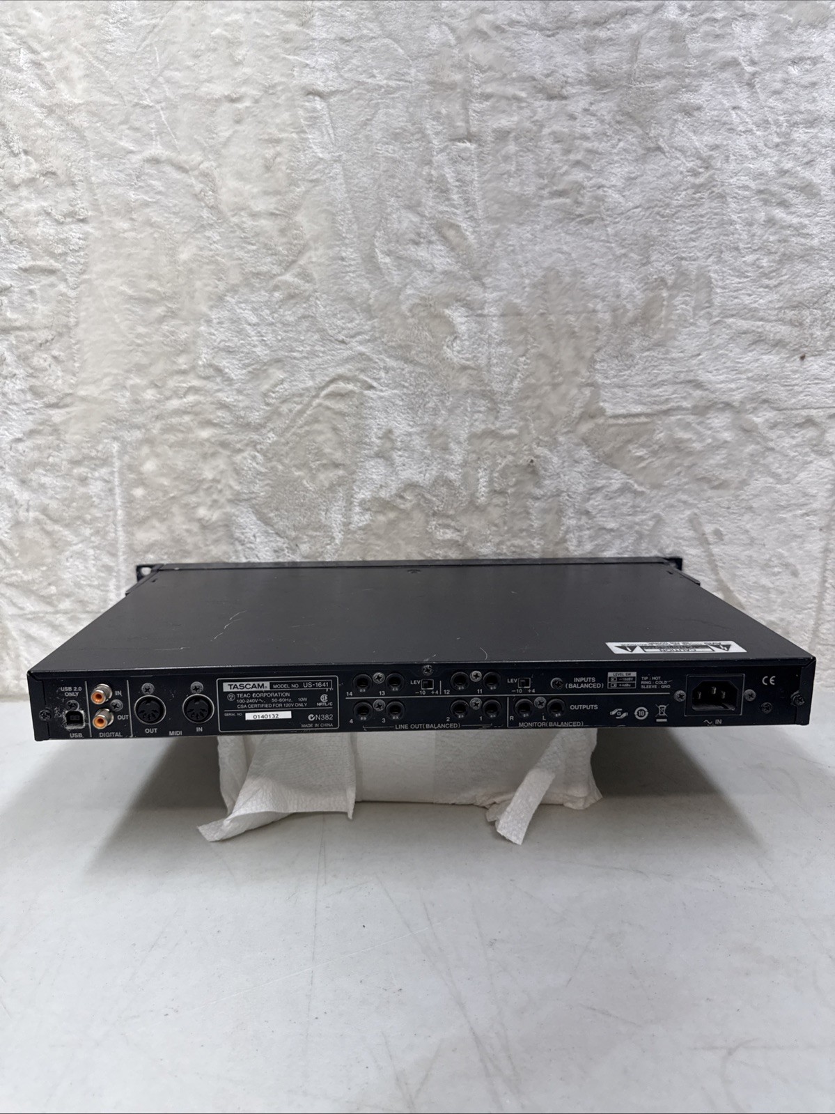 TASCAM US-1641 USB Audio/MIDI Interface 16×4 96kHz (Untested No Power Cord)