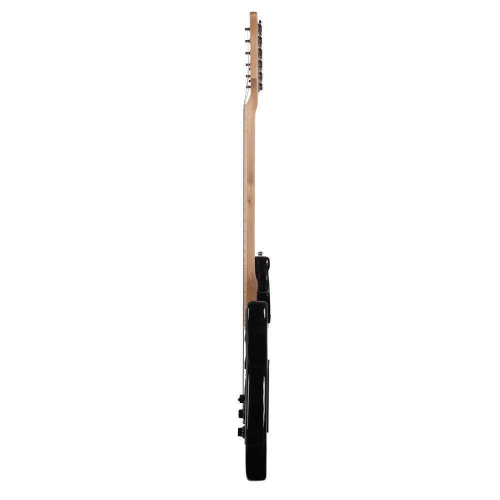 Glarry GST Stylish Basswood Black Electric Guitar Kit with Black Pickguard