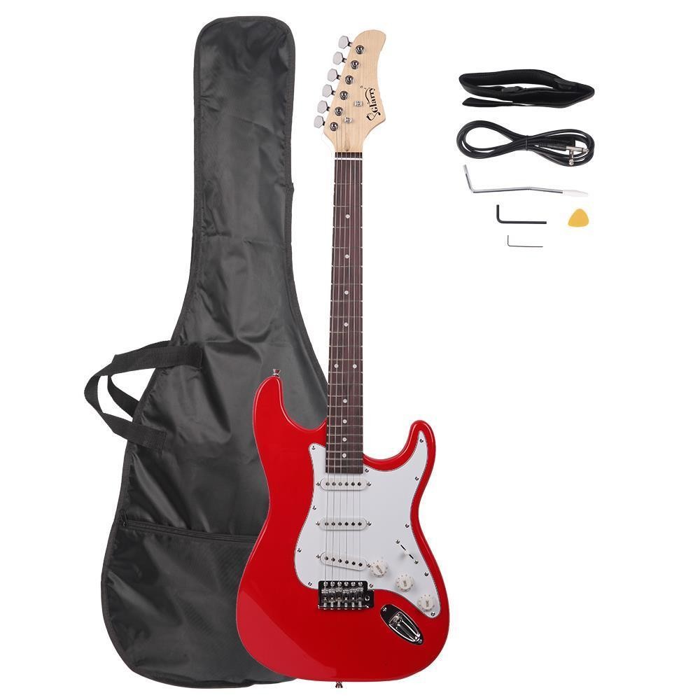 Glarry GST Electric Guitar 6 Strings Rosewood Fingerboard for Beginner With Bag