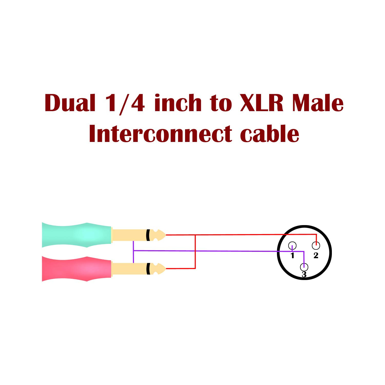 XLR 3 Pin to Double 6.35Mm 1/4″ TS Male Y Splitter Cable, Dual Mono (1/4 Inch) 6