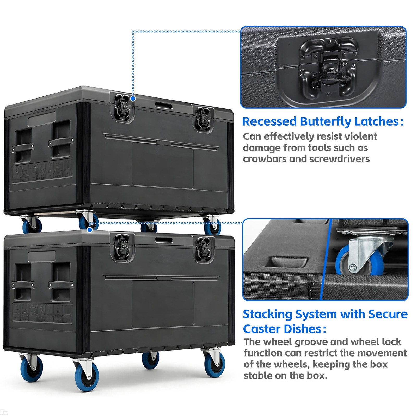 Cable Trunk ATA Road Case Heavy Duty Utility Road Trunk Flight Case with Wheels