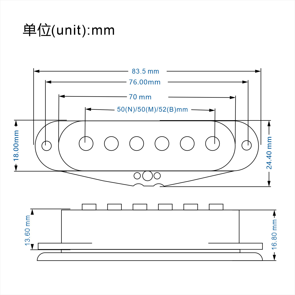 FLEOR Alnico 5 ST Guitar Single Coil Pickup Neck/Middle/Bridge for FD ST