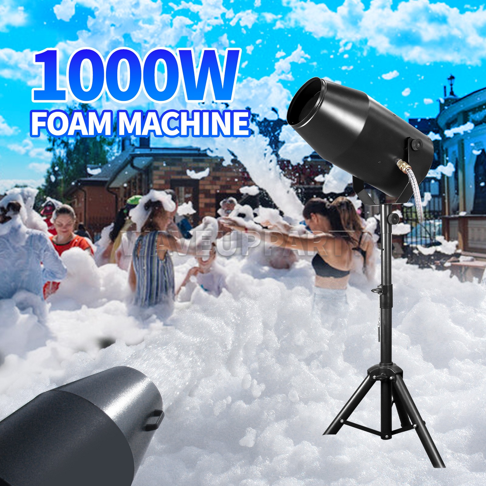 PAIDUN 1000W Adjust Angle Foam Bubble Machine Cannon Maker Summer Pool Outdoor