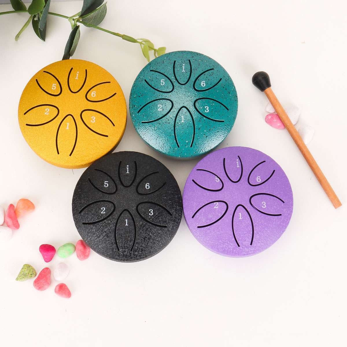 Rain Drum For Outside Garden, Steel Tongue Drum Rain Chime, Handpan Drum 6 Note