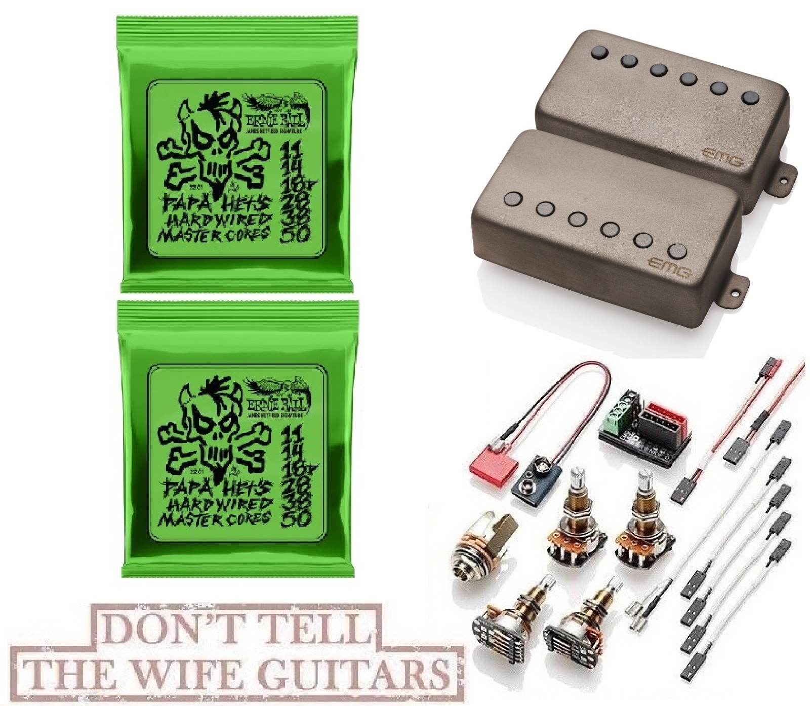 EMG JH SET JAMES HETFIELD “SANDBLASTED” STANDARD SPACED LONG POTS 2 PAPA HET SET