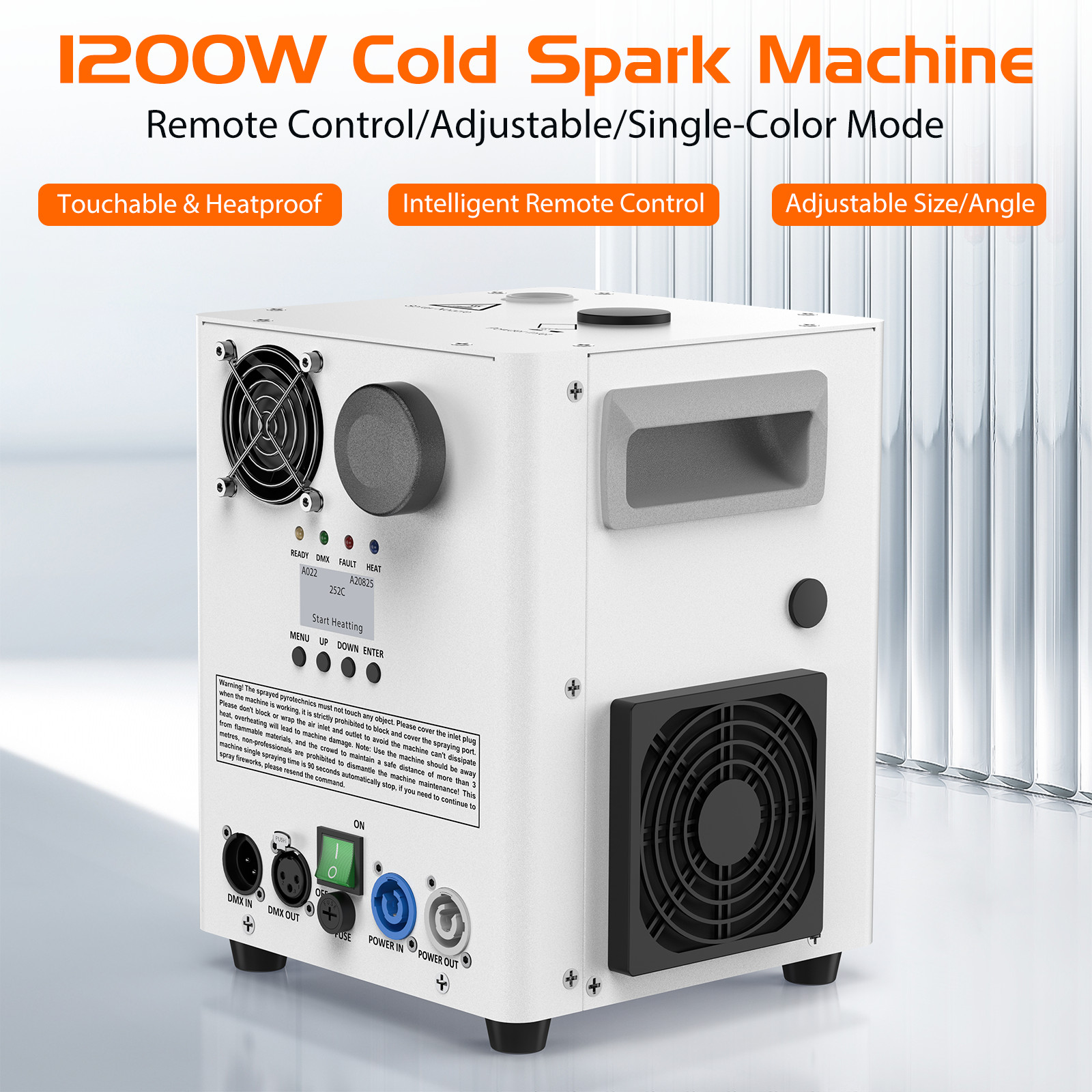 1200W Cold Spark Machine Stage Effect DMX Firework DJ Event Party Wedding