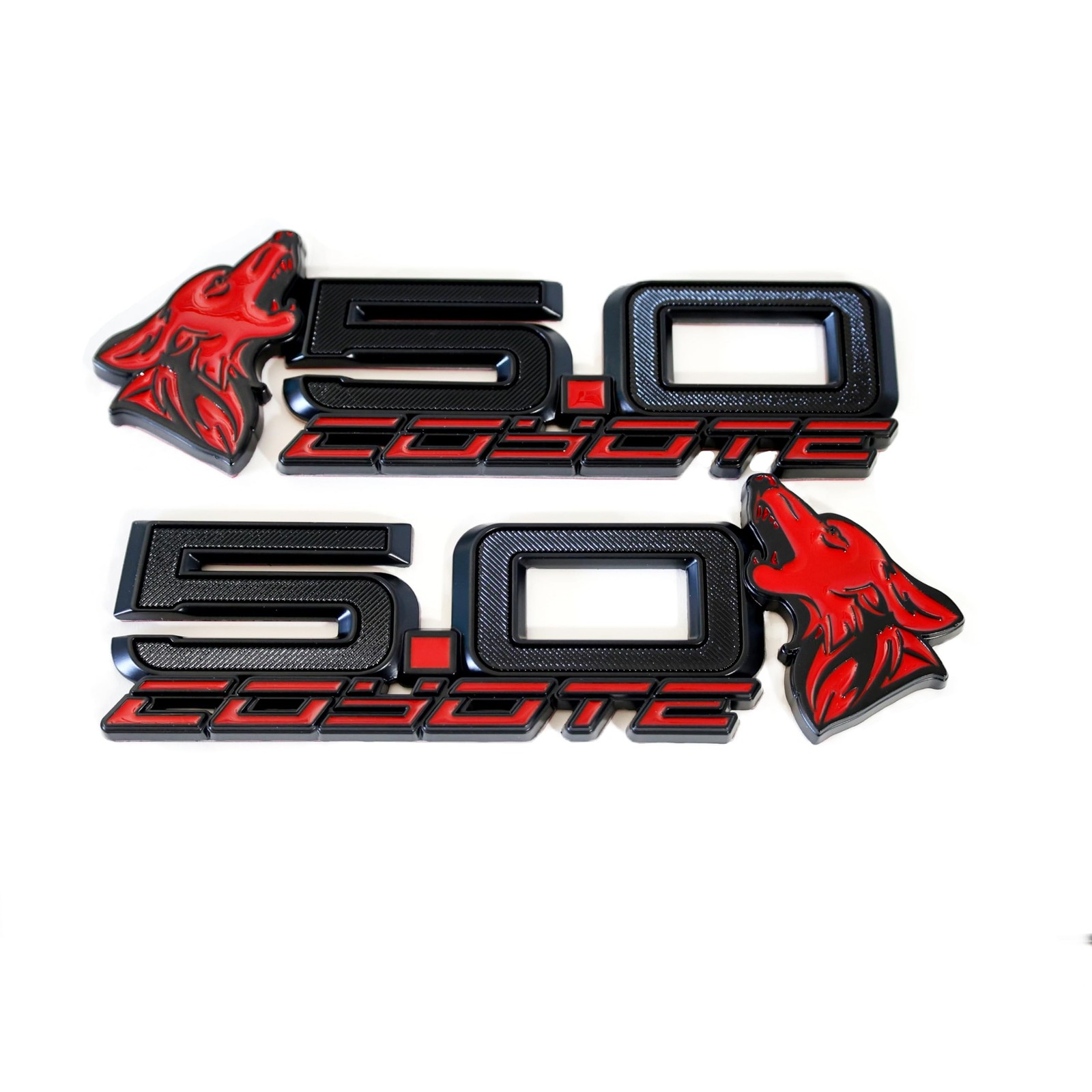 S650 Style Coyote 5.0″ Fender Badges (Pair) (Red) Red