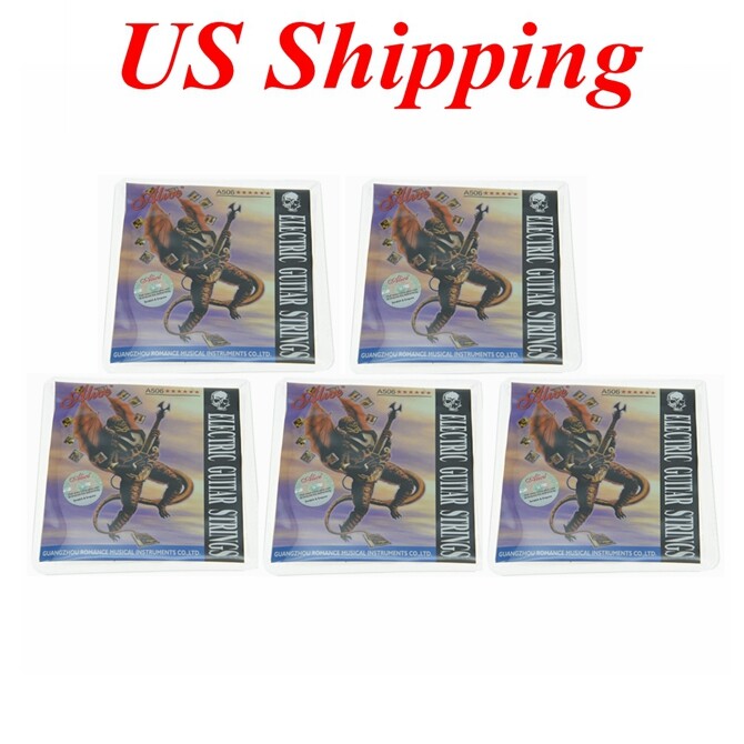 5-PACK Alice Plated Steel Electric Guitar Strings Extra Light 1st-6th .008-.038
