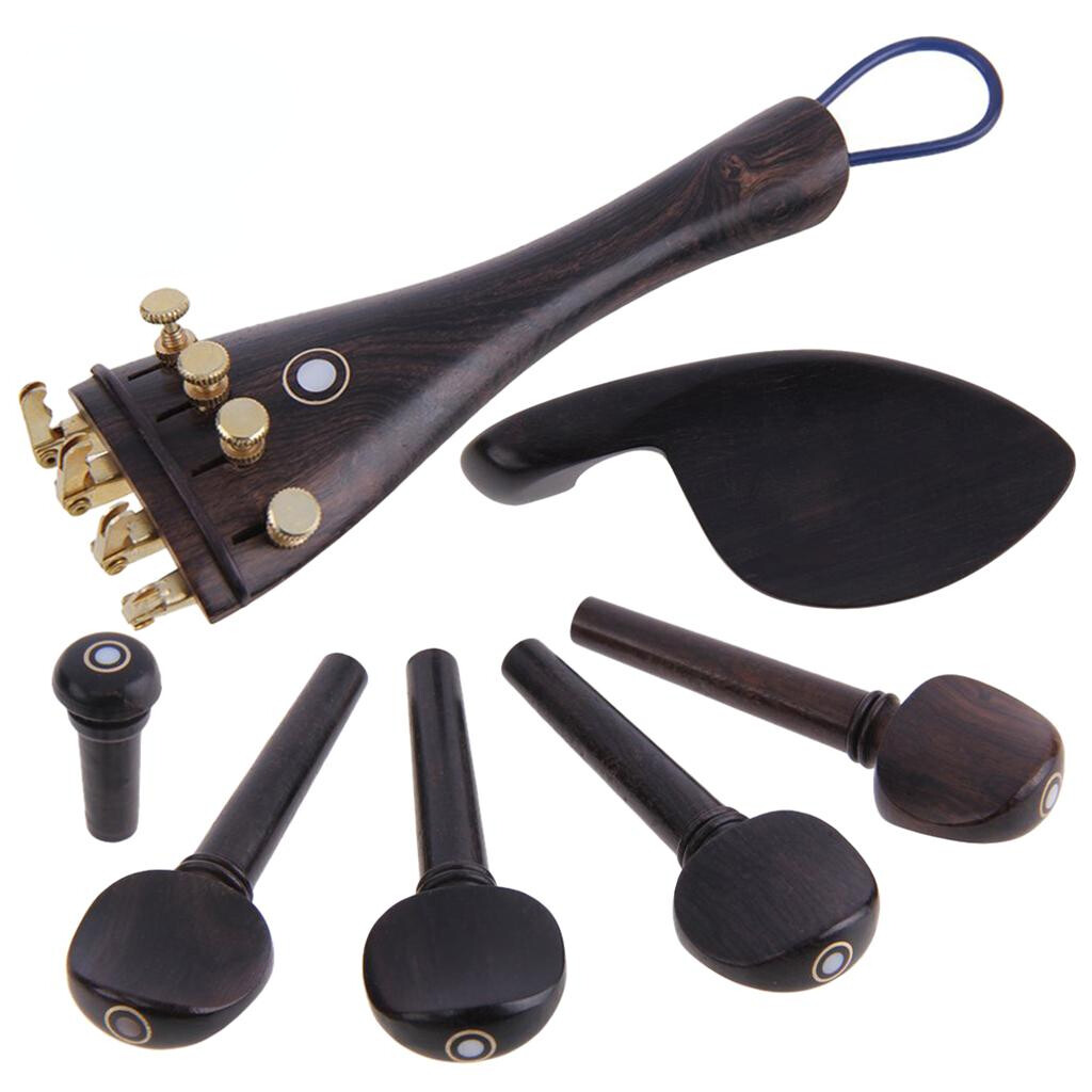 4/4 Violin Ebony Cheek Rest Pull String Board Trimmer Tuning Pin Tail Pin