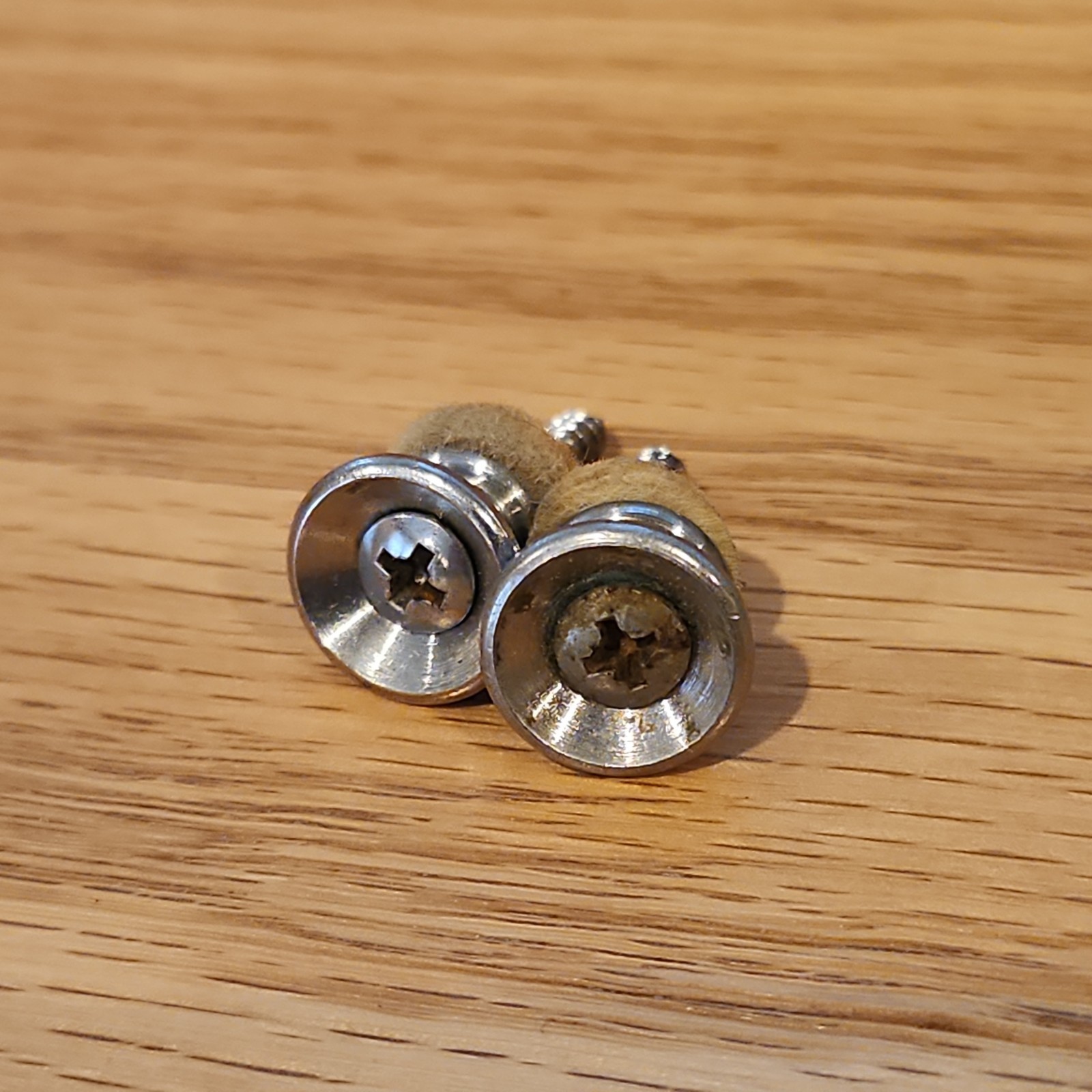 Genuine Fender Relic Aged Strat/Tele Strap Buttons Set/Pair 1980s MIJ USED B2