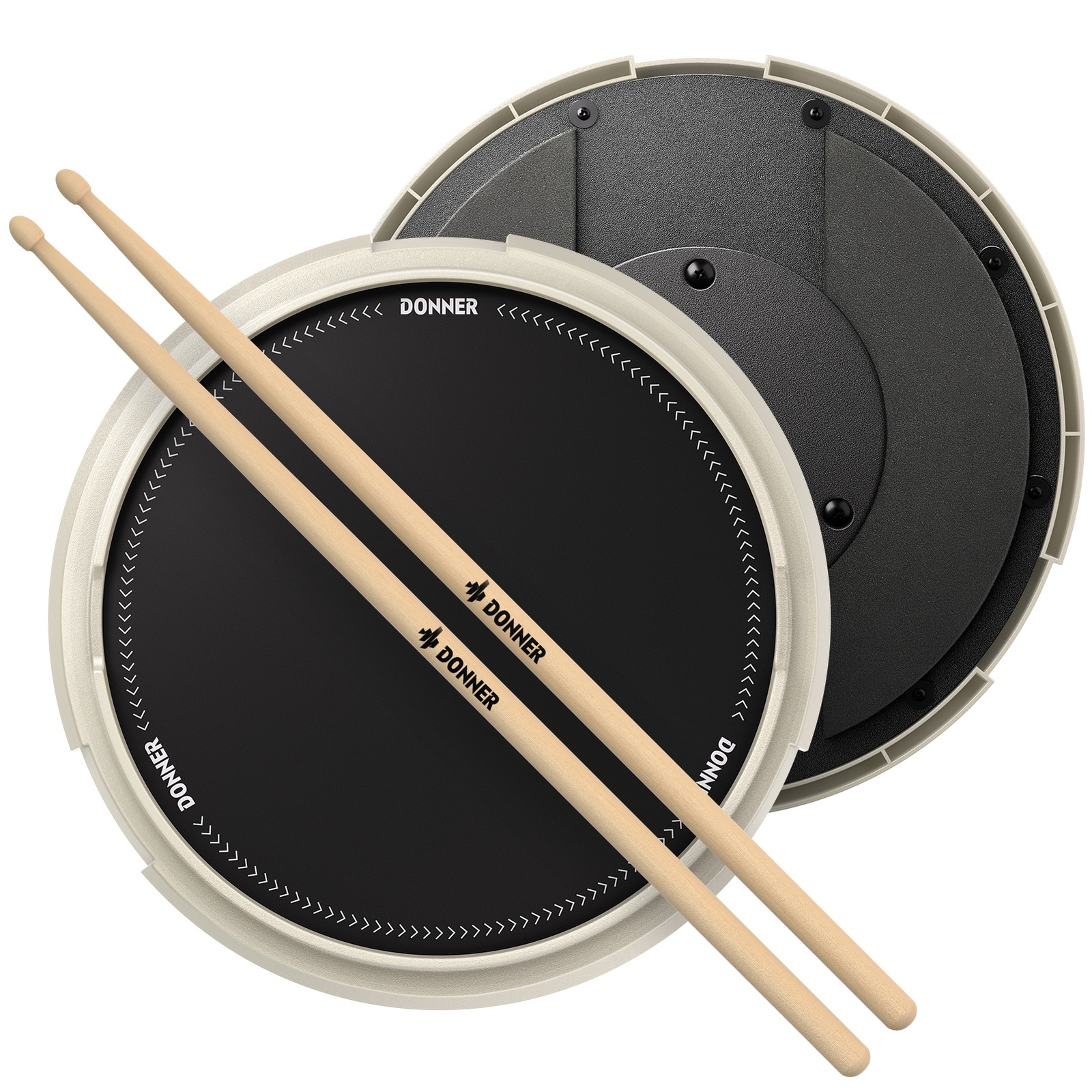 Donner Drum Practice Pad 12 Inches Removable Snare Simulation 800 Steel Balls