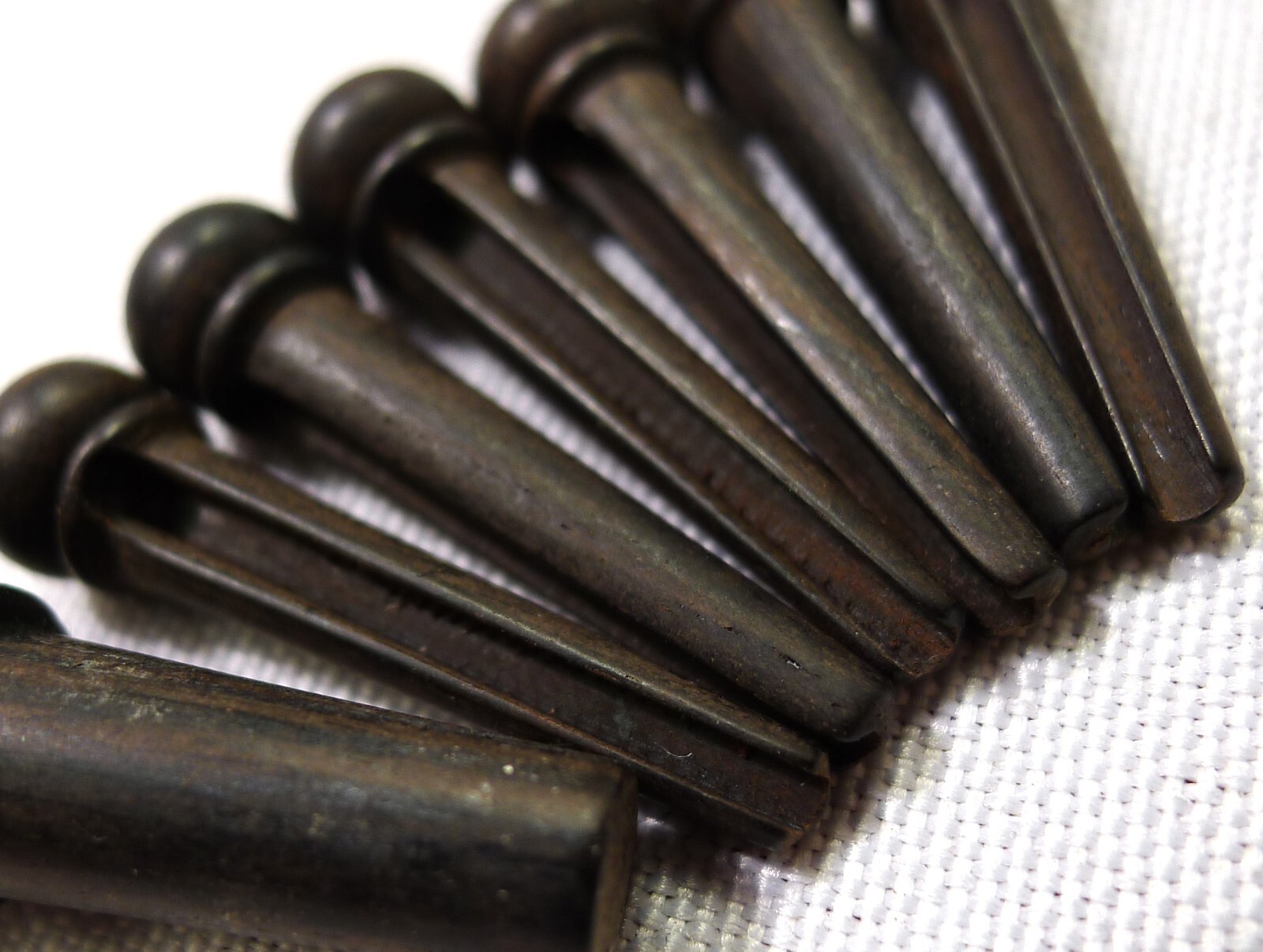 6 pcs Acoustic Guitar Ebony Bridge Pin & 1pcs End Pin W Green Abalone Dot US Shi