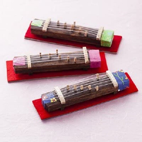 TAMASHIGE Mini Koto Japanese harp Set of 3 10cm