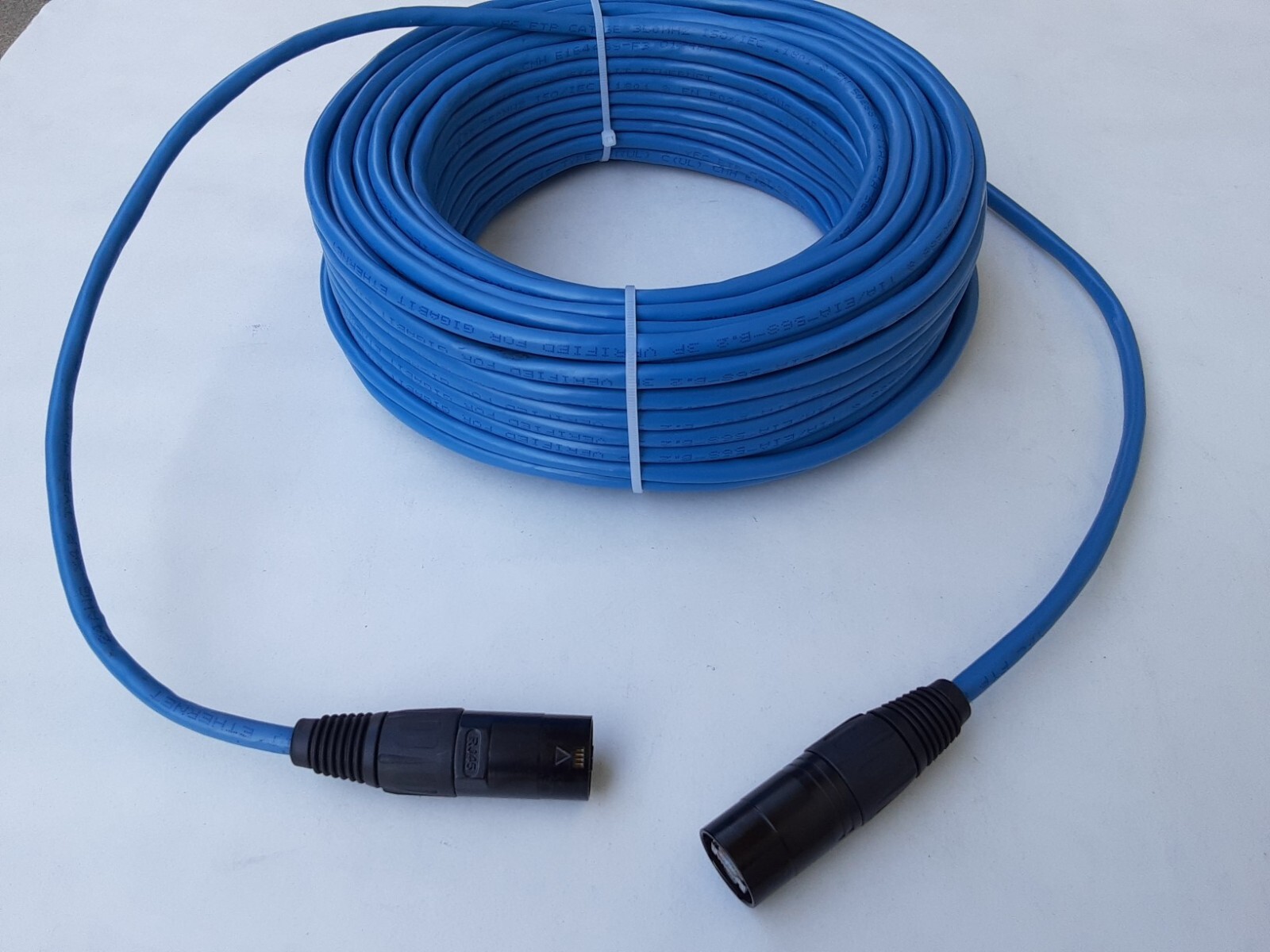 100 FT PRO CAT5E Tactical Shielded w/Neutrik Ethercon RJ45 Digital Audio Cable