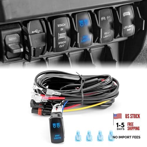 180W Plug & Play Wiring Harness Kit with Pulse Power Bar Plug Spot Lights