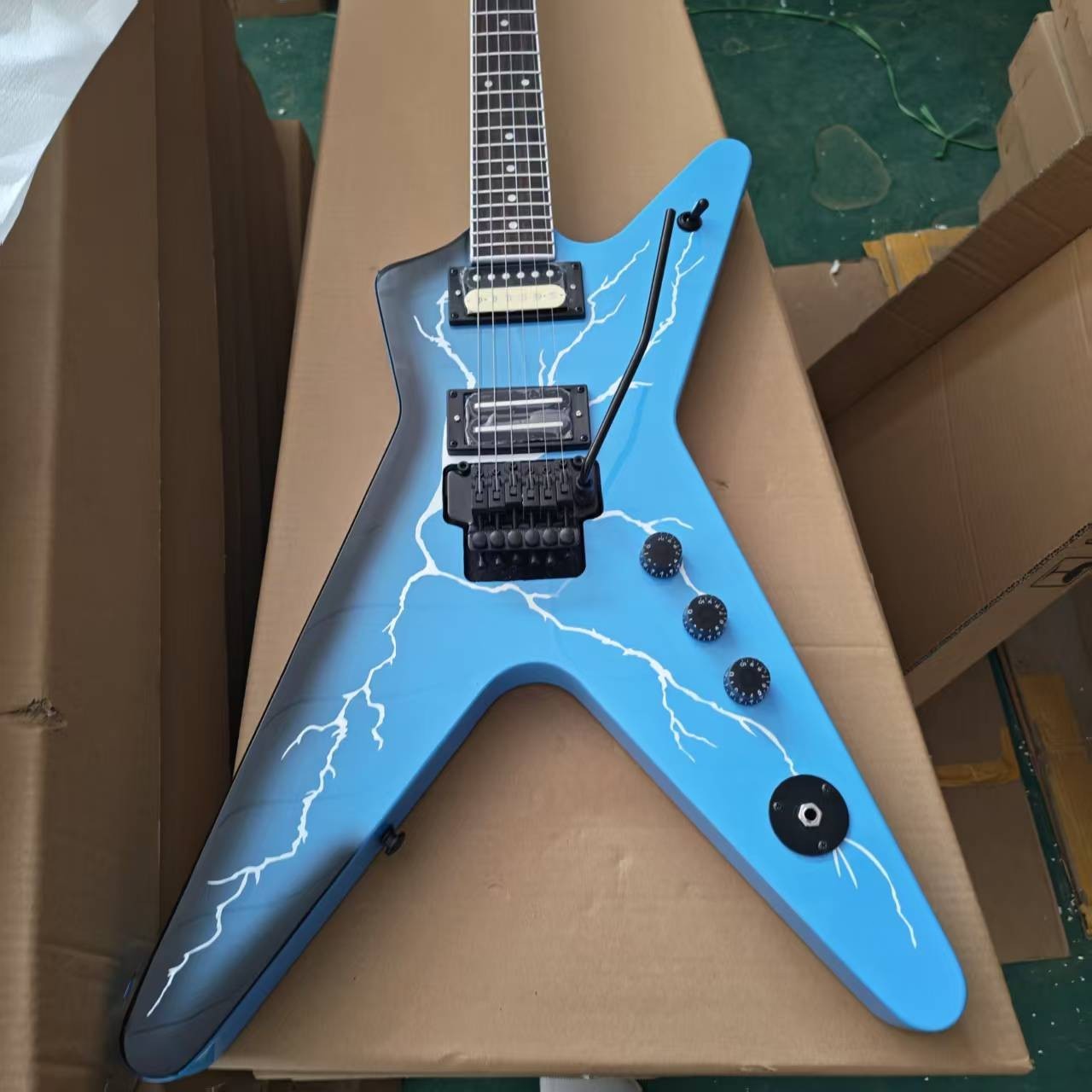 Dimebag Darrell “Dean From Hell” Blue Electric Guitar Floyd Rose Tremolo ShipUS