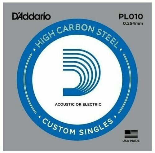 D’Addario PL010 Plain Steel Guitar Single String, .010