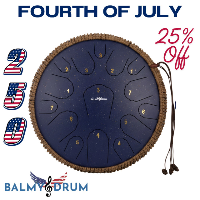 BALMY DRUM Steel Tongue Drum 10″ 11 Note C-Key Inside/Outside Handpan Percussion