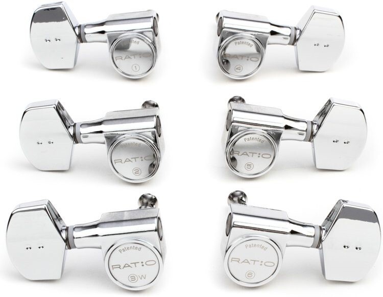NEW Graph Tech Ratio 3×3 Contemporary Style 2-Pin Tuners – CHROME, #PRN-2411-C0