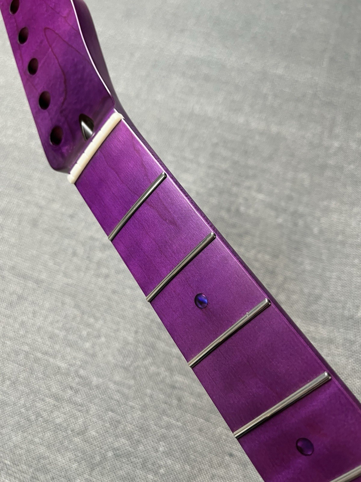 New Stainless steel 21Frets purple Satin Maple Electric guitar Neck Unfinished