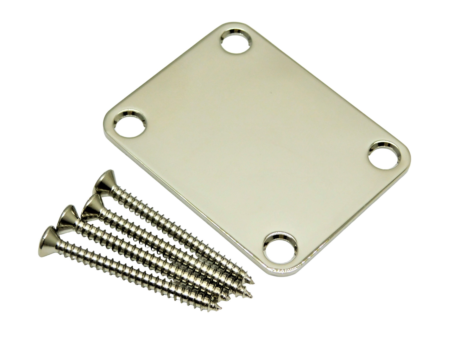 Nickel Guitar Neck Plate with 3/4″ mounting screws US Size