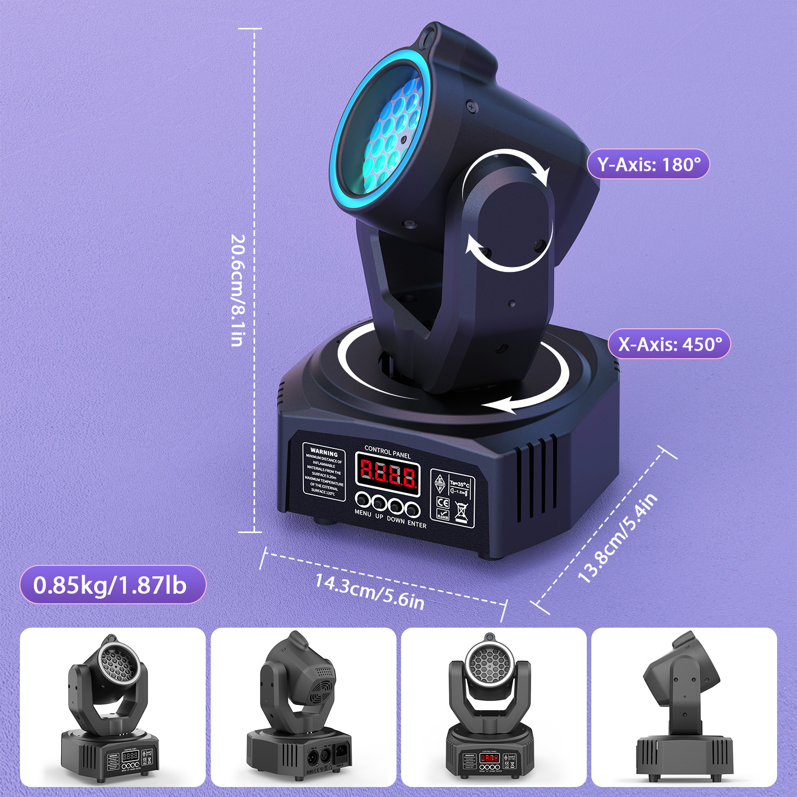 LED Laser Moving Head Light RGB Pattern Beam Stage Lighting DJ Disco With Remote