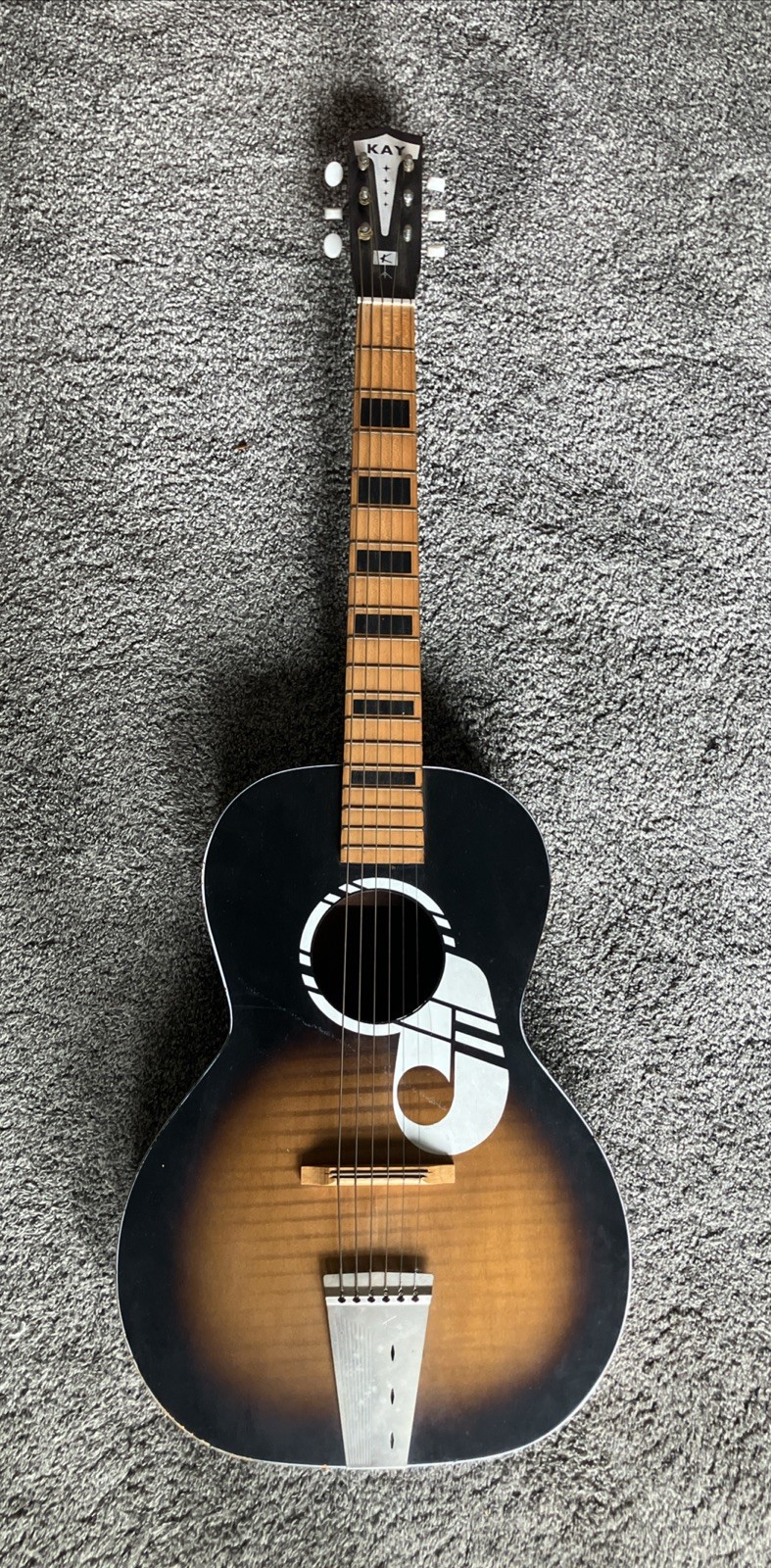 Vintage Kay Parlor Acoustic Guitar Sunburst