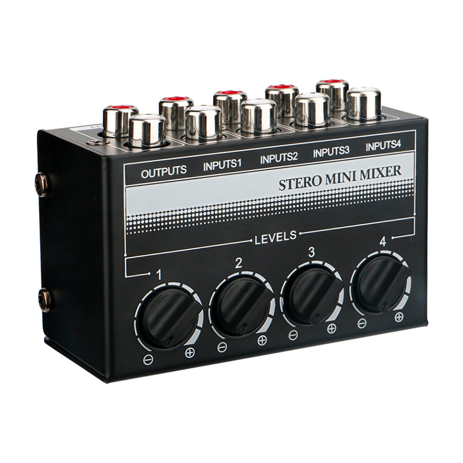 Mini Stereo 4 Channel Passive Mixer RCA Portable Audio Mixer 1 in 4 Out New
