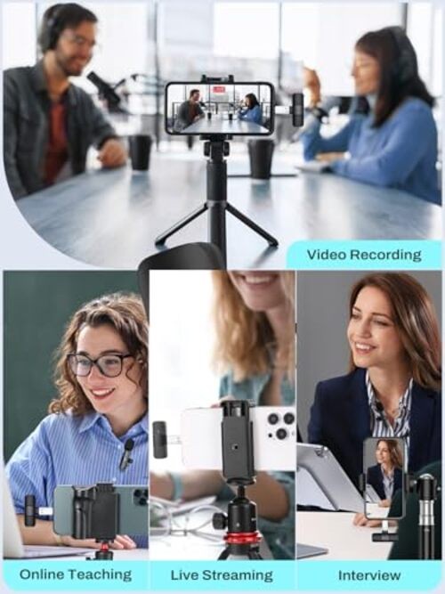 USB C to Lightning Microphone Adapter, 2 Pack Lightning Female to USB-C Male