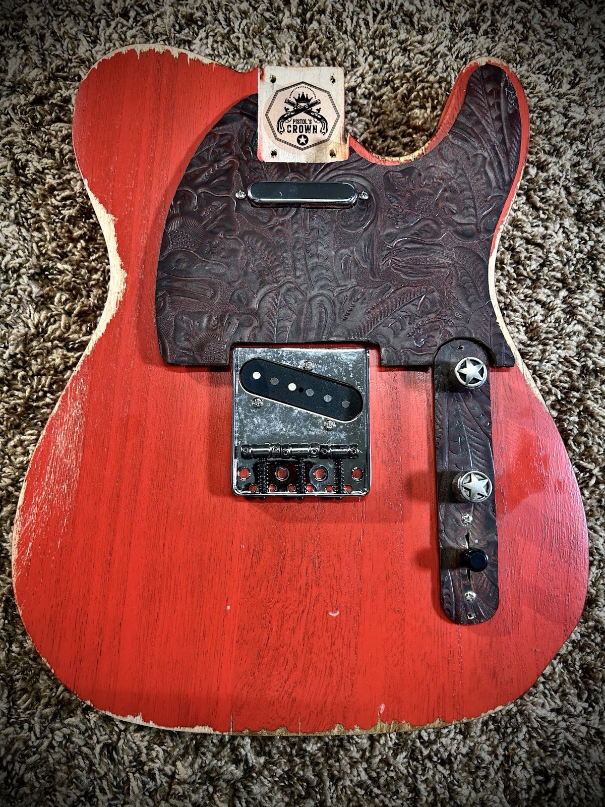 Red Relic Pistols Crown Barncaster TELE GUITAR BODY ONLY PARTCASTER USA MADE