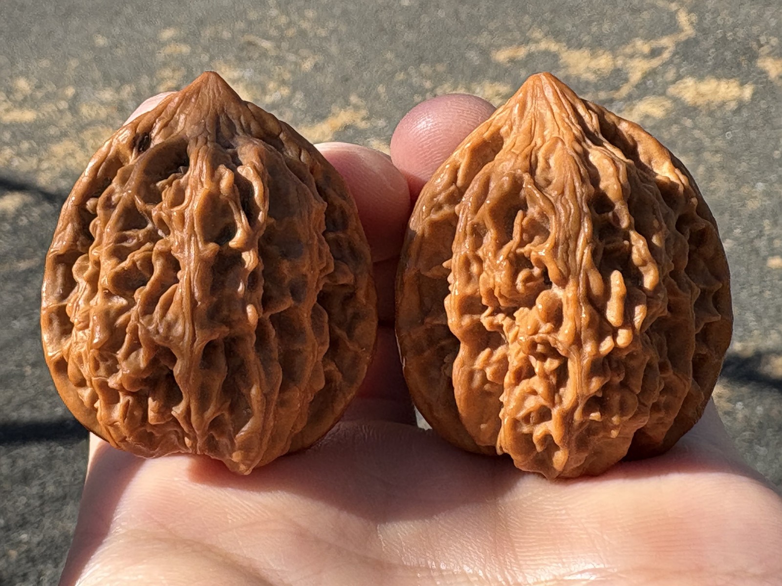 A pair of Wenwan Walnuts hand massage ball Wu Ming Chicken heart