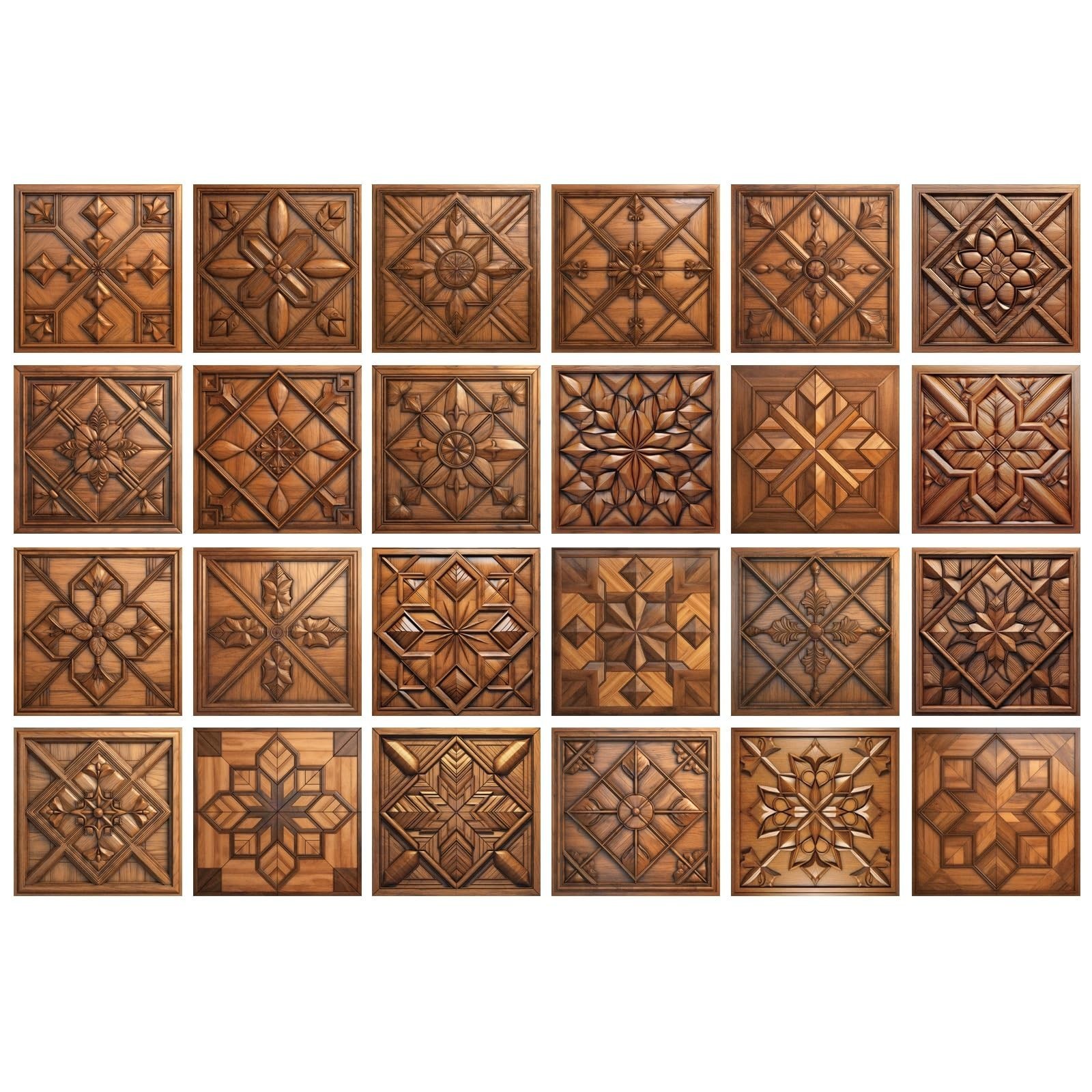 24PCS Removable Self Adhesive Tile Sticker Peel and Stick Backsplash PVC Art …