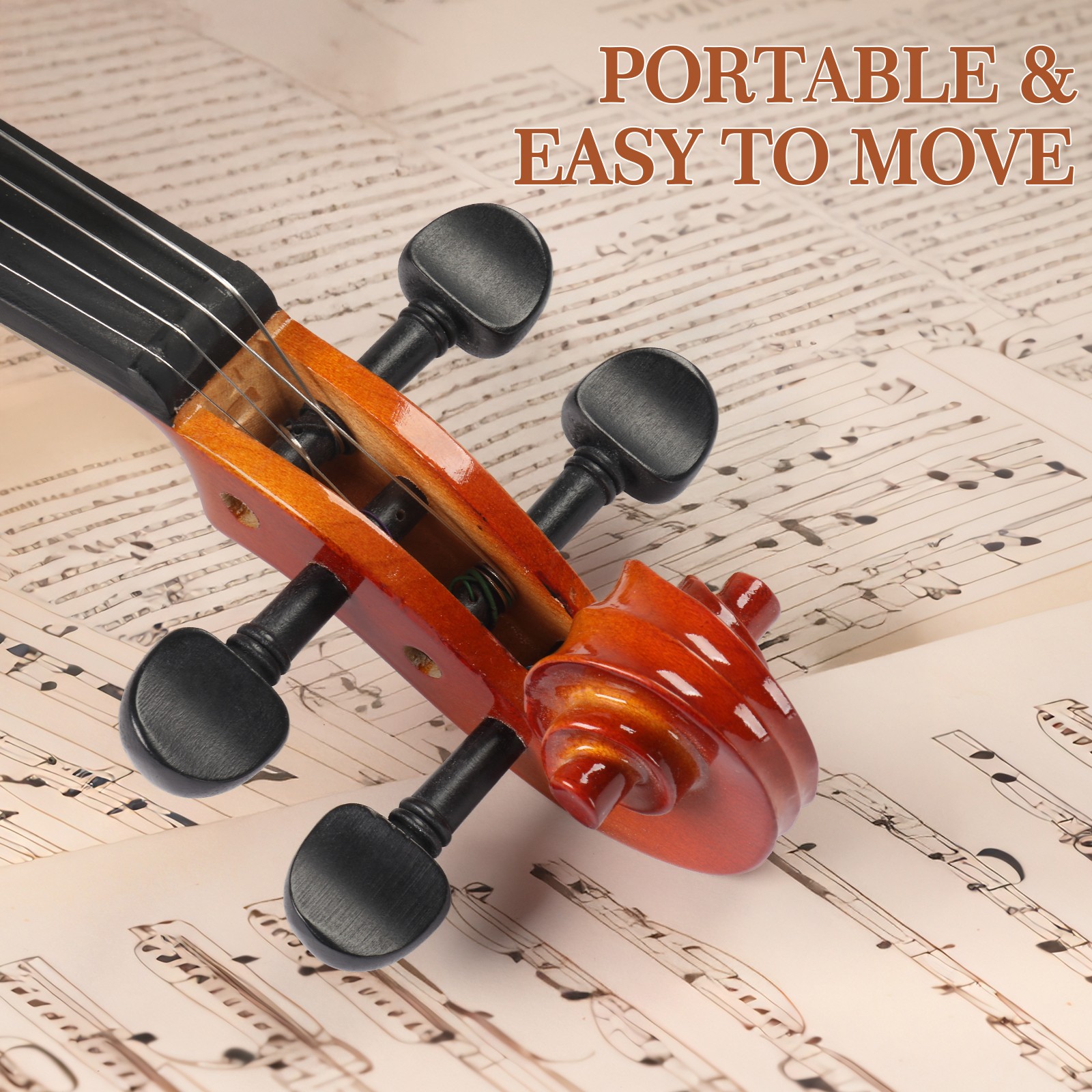 Glarry 4/4 Natural Maple Wood Acoustic Violin Fiddle Set Row Rosin Tuner Gift