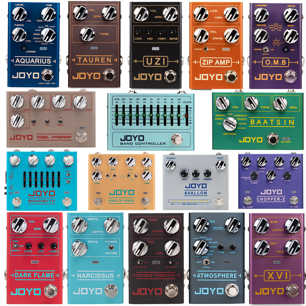 JOYO Revolution Series Guitar Effect Pedal Distortion Overdrive Delay Flanger