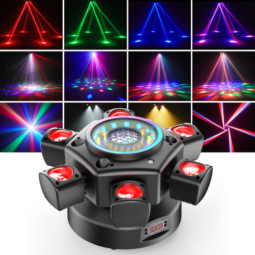 6 Arms Stage Light LED Moving Head Beam Light Bee Eye Laser DJ Disco Party Club