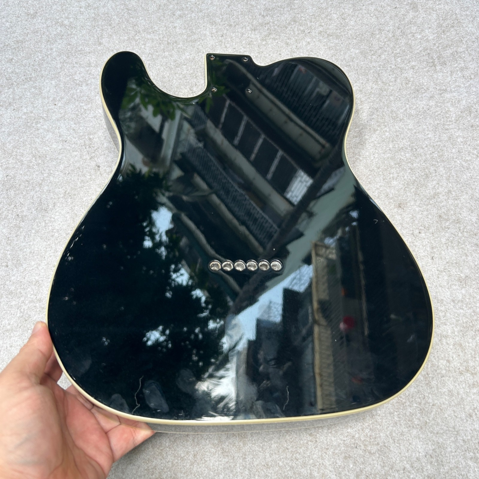 Guitar body Tele Thinline HS Semi hollow alder black 4.33 LBS