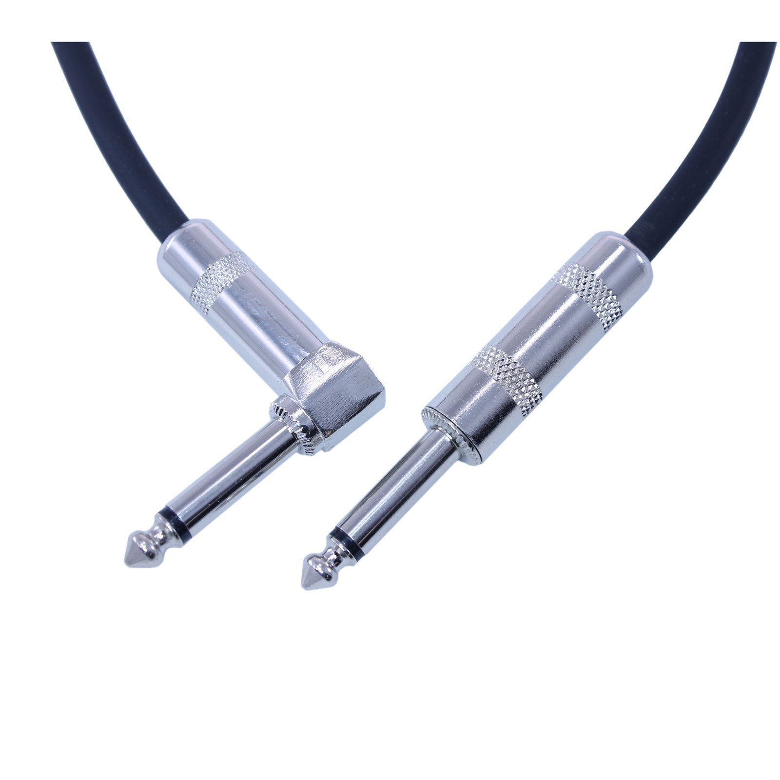 Right Angle 90 degree to straight 1/4″ plug guitar instrument patch cable cord