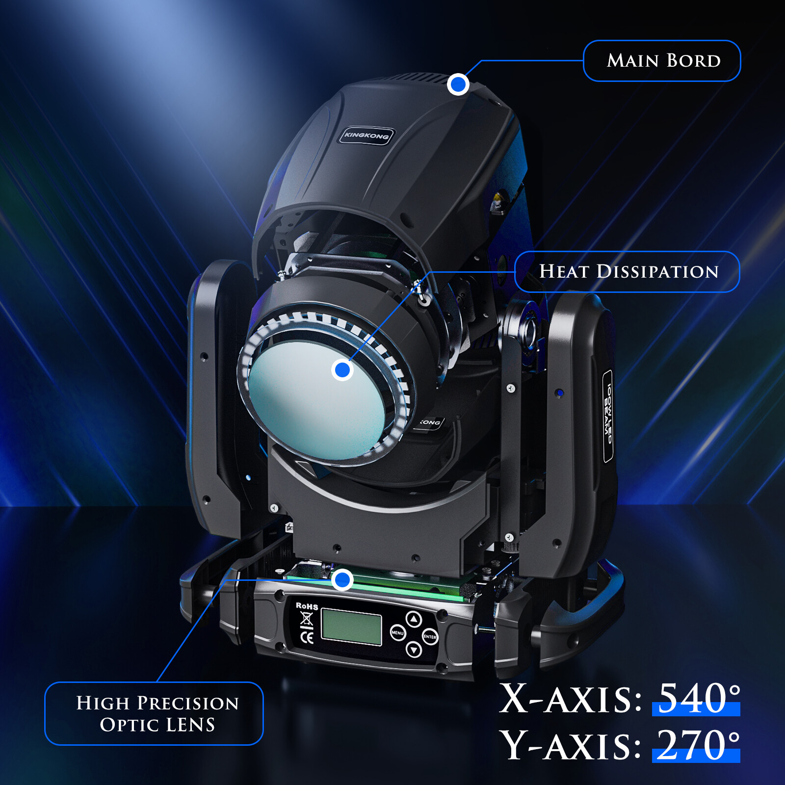 200W LED Moving Head Lights 8Prism RGBW Gobo Beam Spot Light DJ Disco DMX &Case
