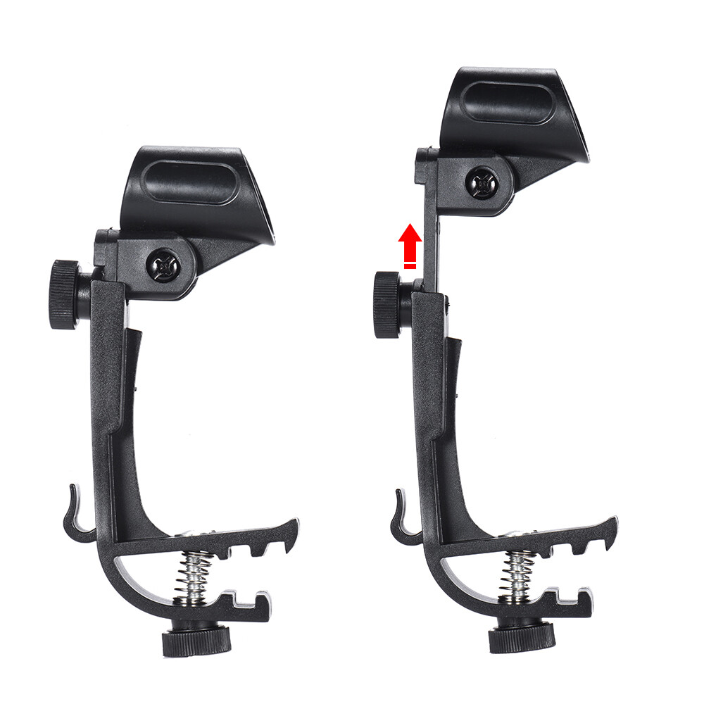 2pcs Clamp Clip On Drum Microphone Mic Mount Holder Shockproof J7G7