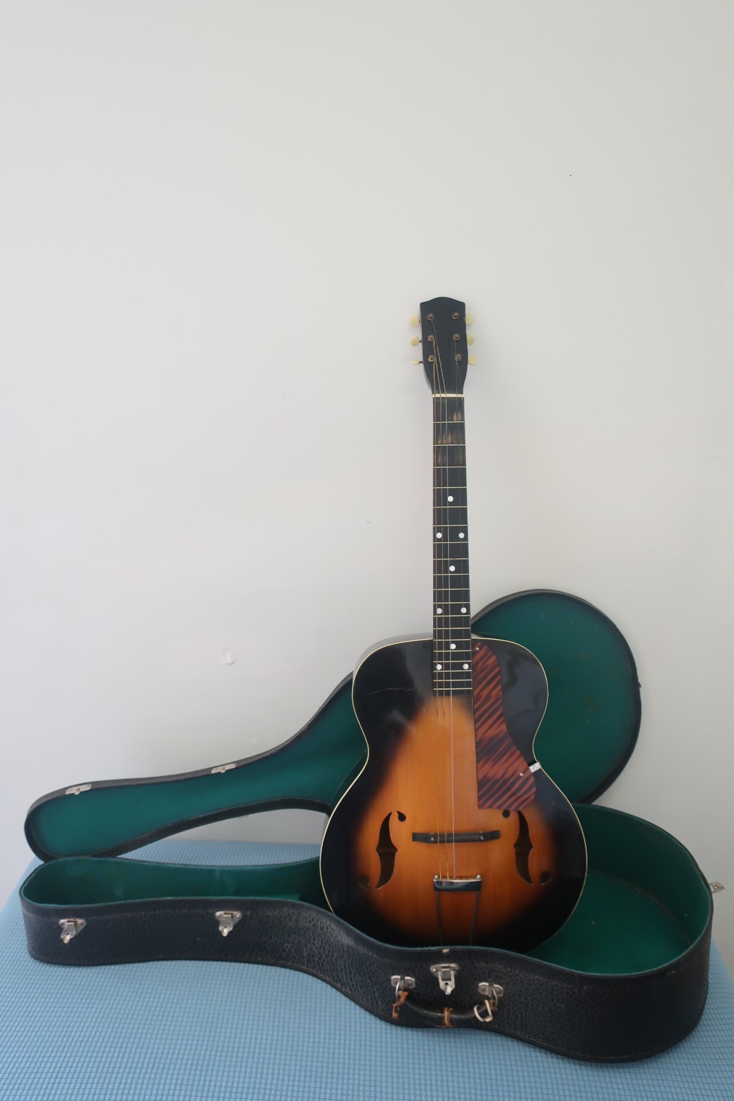Vintage 1960s Unknown Maker Archtop Acoustic Guitar Circa W/ Rare Geib Case