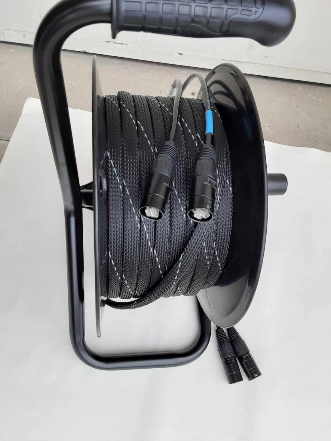 100 FT 2 Channel CAT6 Snake Tactical Shielded w/Neutrik Ethercon Digital on Reel