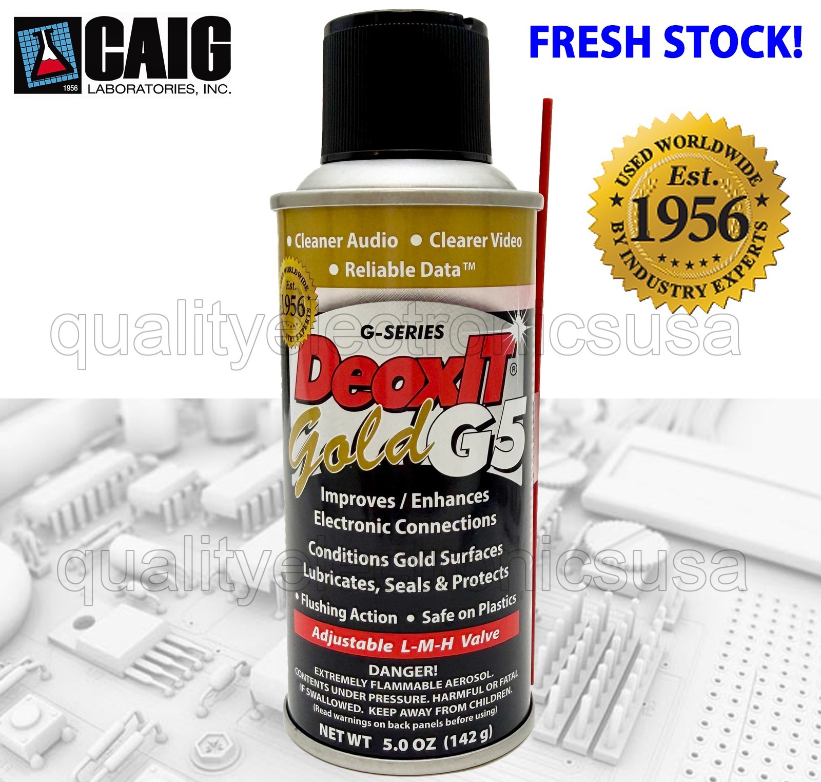 Caig DeoxIT Gold G5S-6-LMH Original Can LMH Spray Enhancer, 5%, 5 oz FRESH STOCK