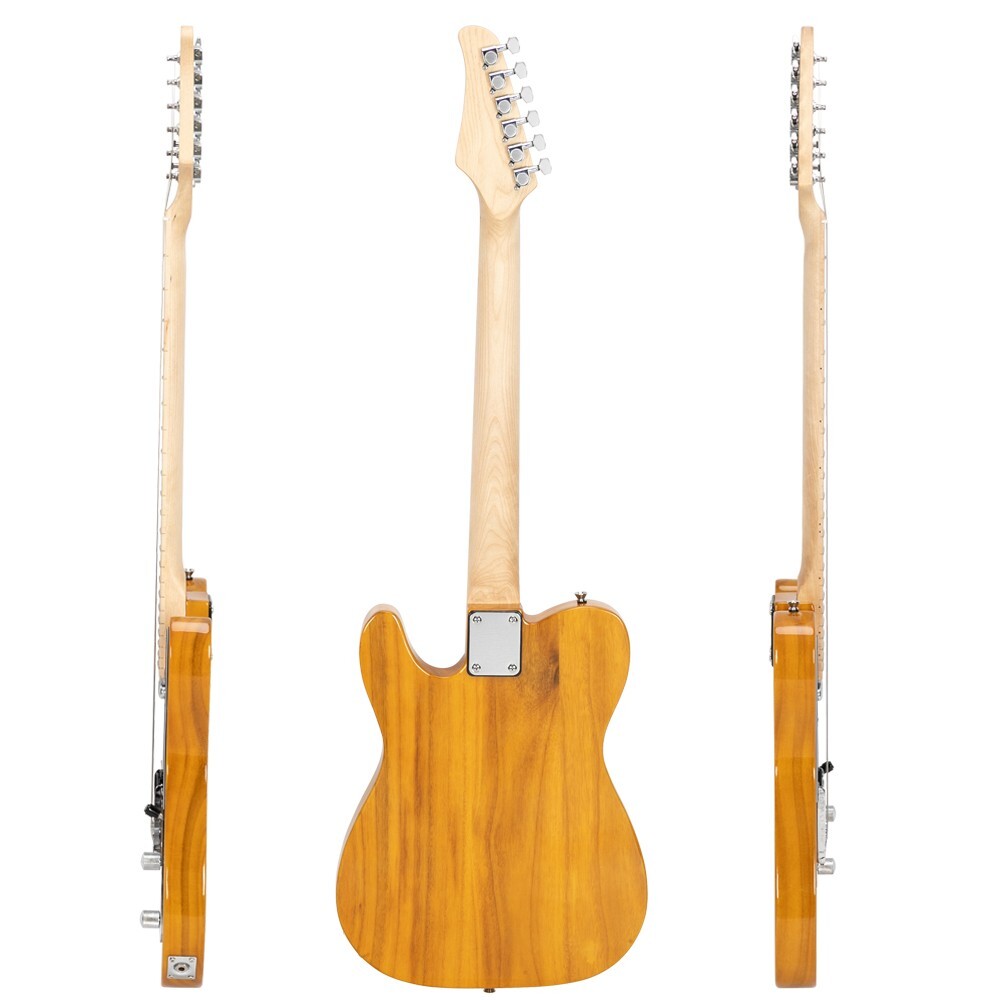 Full-Size Trans Yellow Tele Style Solid Body Electric Guitar Package w/ Gig Bag