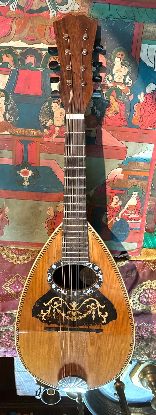 Refurbished vintage fancy bowl back mandolin , plays and sounds good
