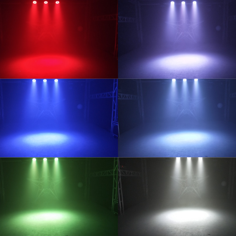 XPCLEOYZ 4Pcs 18 LED Flat Par Aluminum Alloy RGBWAUV Par Stage Lights DJ Disco