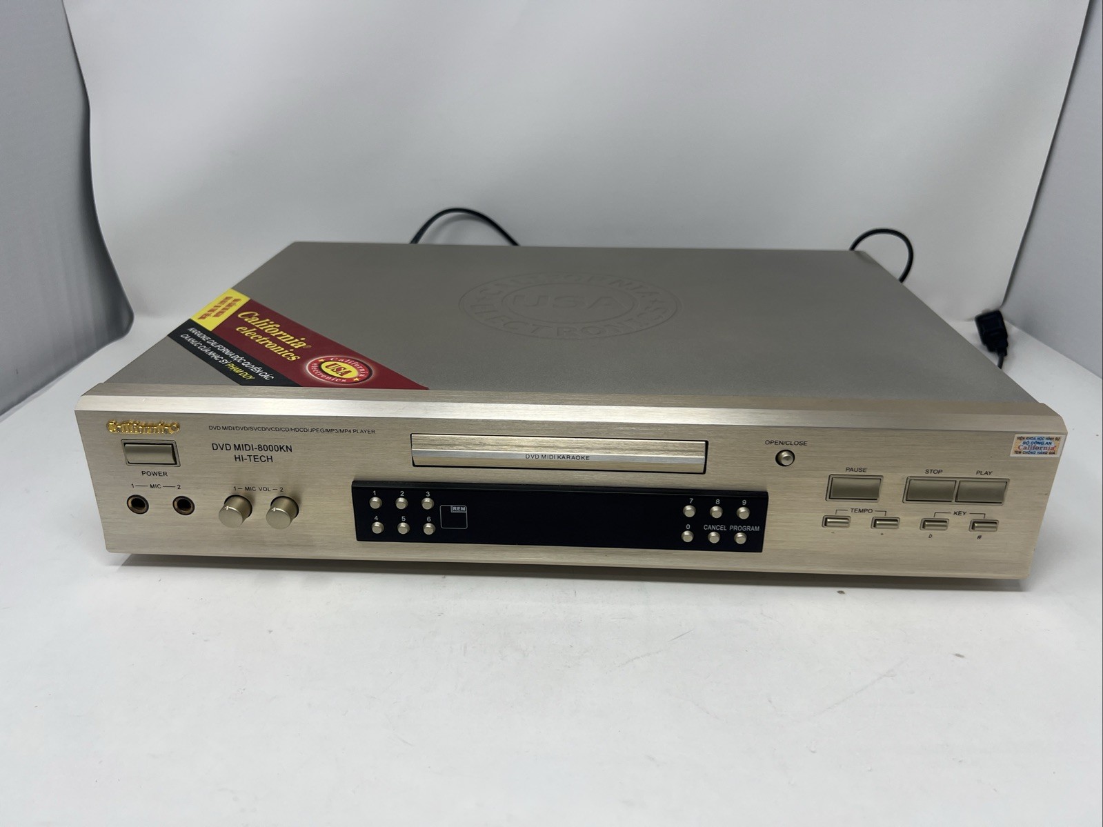 California electronics dvd-midi-8000KN karaoke Player UNTESTED
