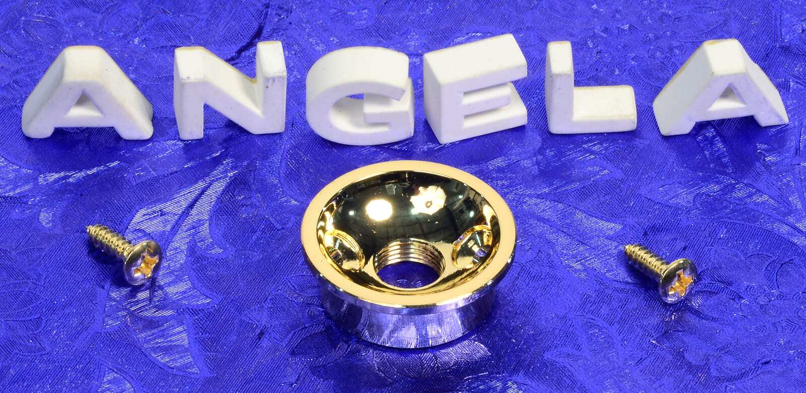 Generic Gold Plated Socket Style Jack Cup Ferrule + Screws For Telecaster, #OJCG