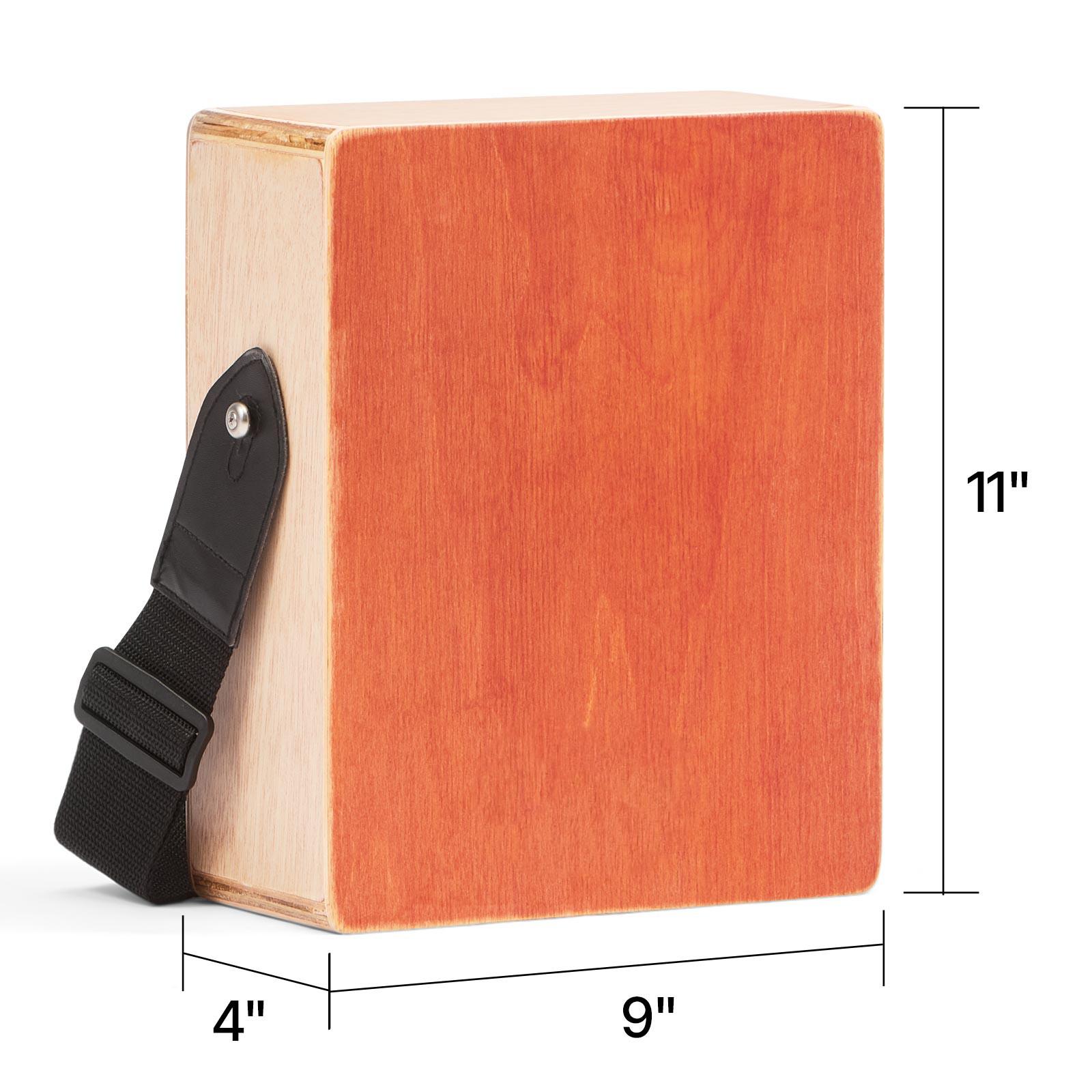 Cajon Box Drum Wood Percussion Instrument with Guitar Strings Travel Bag Strap